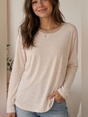 Banana Republic Shimmer Trim Long Sleeve Top Sz. XL